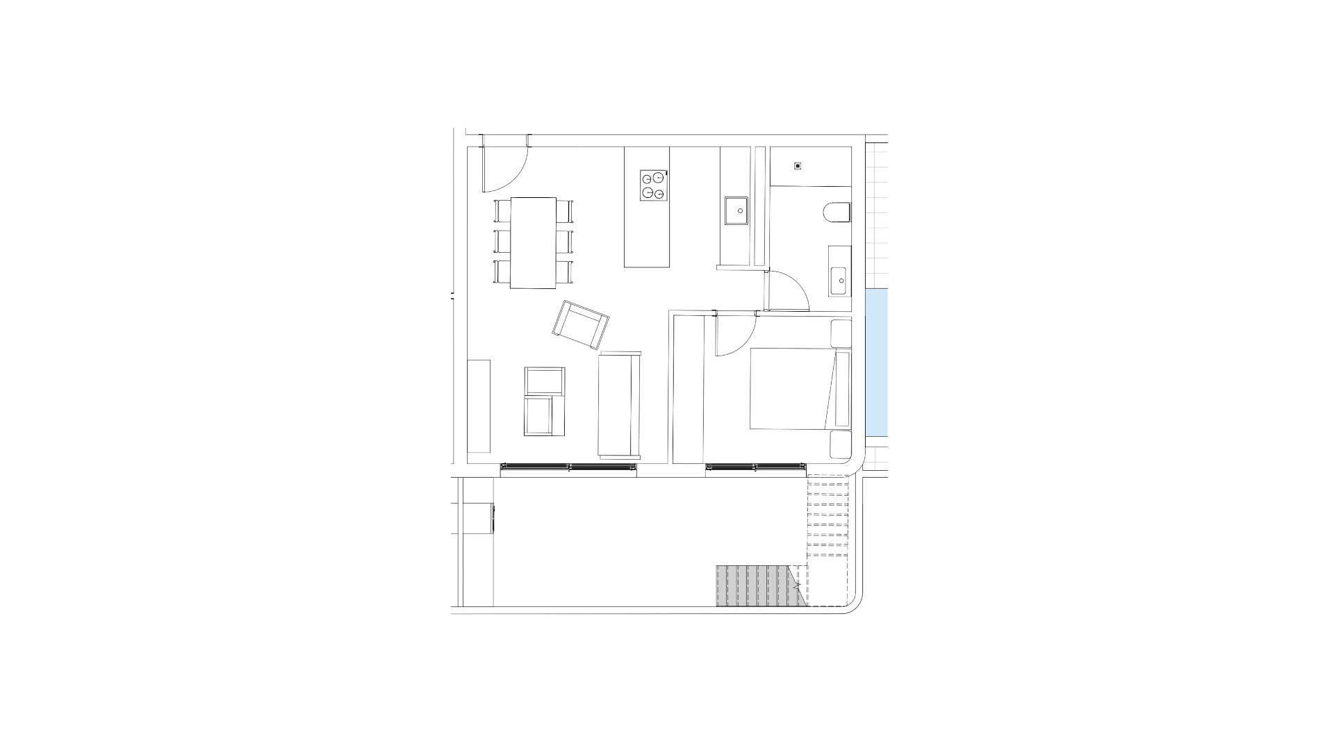 Apartment floor plan, 1 bedroom in VITANIA No. 5