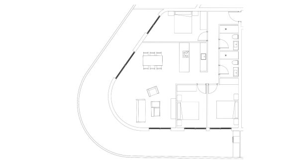Apartment floor plan, 3 bedrooms in VITANIA No. 10 (2D)